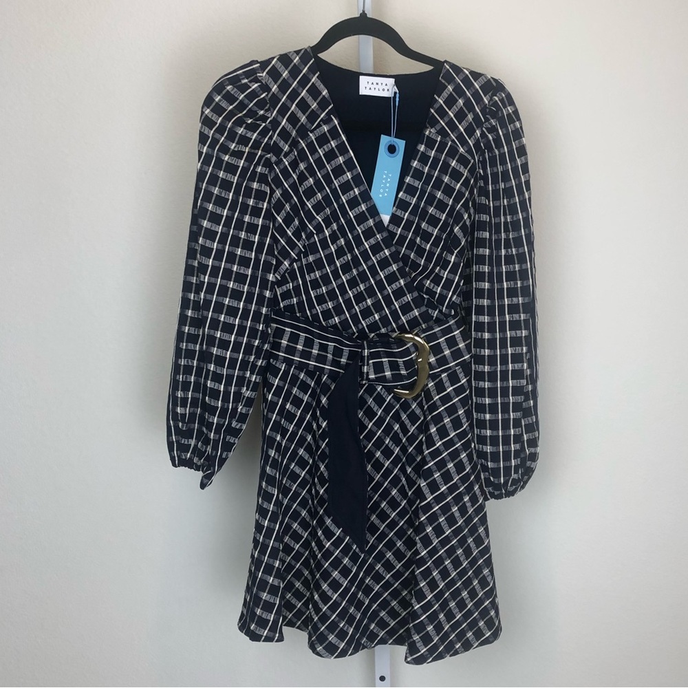 Tanya Taylor Women's Nicola Dress Marbel Belted  Size 0  NWT $498 Blue